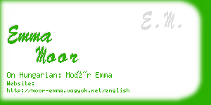 emma moor business card